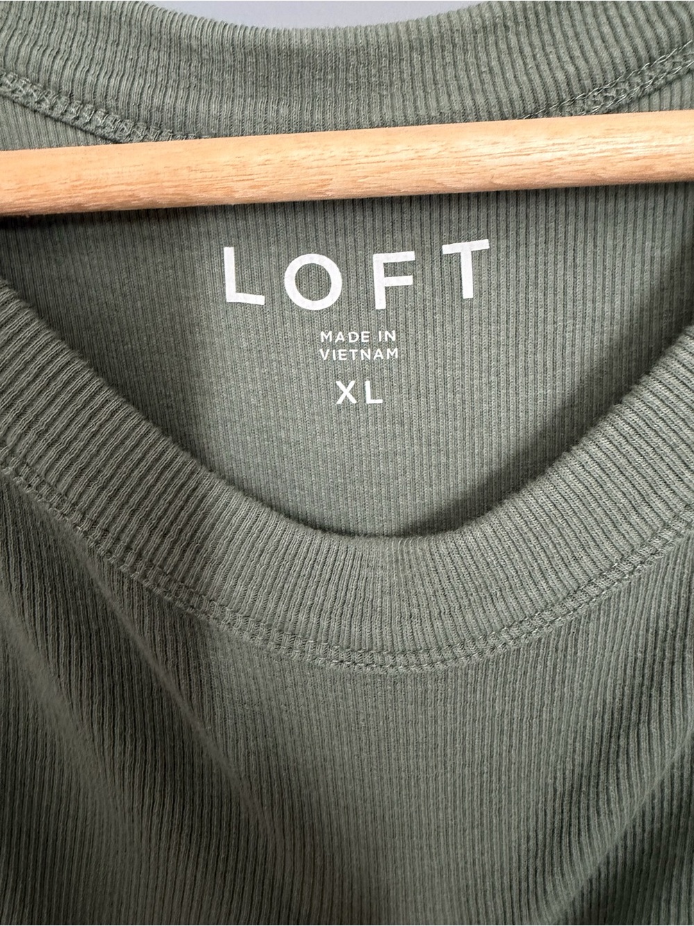 LOFT Olive Ribbed Tank Top - Picture 3 of 4